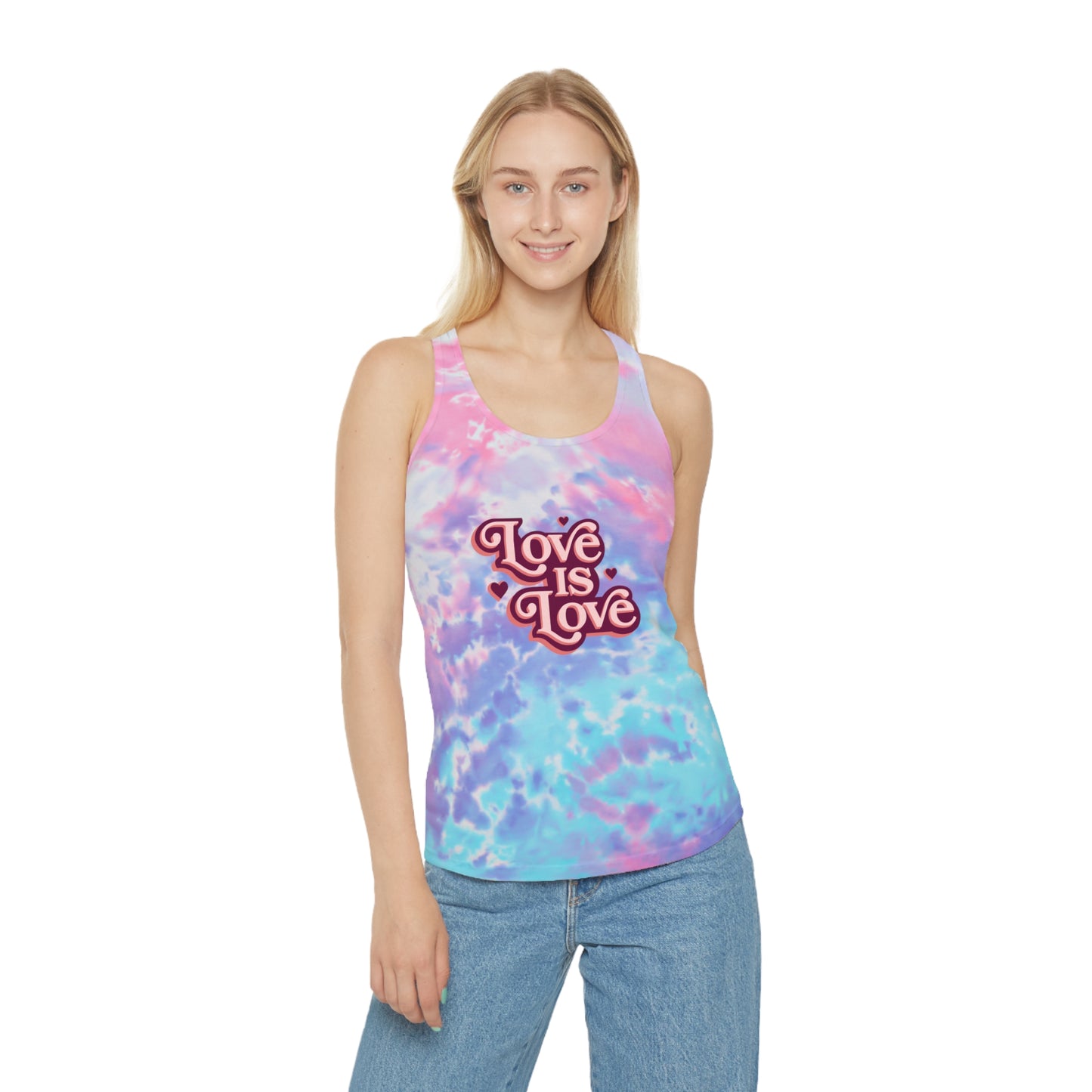 Love is Love ~ Tie Dye Racerback Tank Top