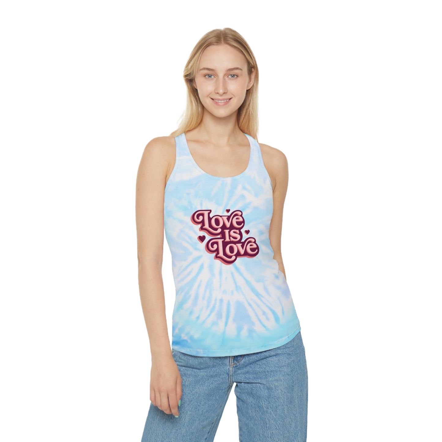 Love is Love ~ Tie Dye Racerback Tank Top