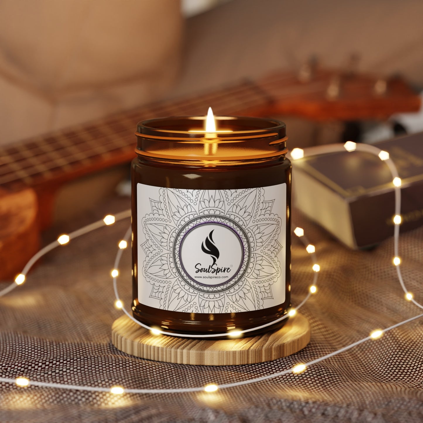 Scented Soy Candle (Multi-Size, Amber Jar)